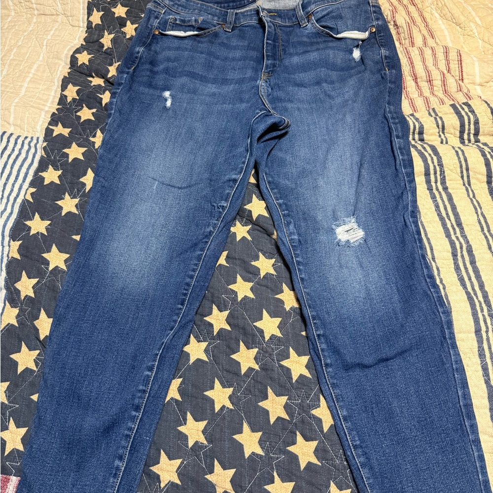 Classic Blue Distressed Women Jeans